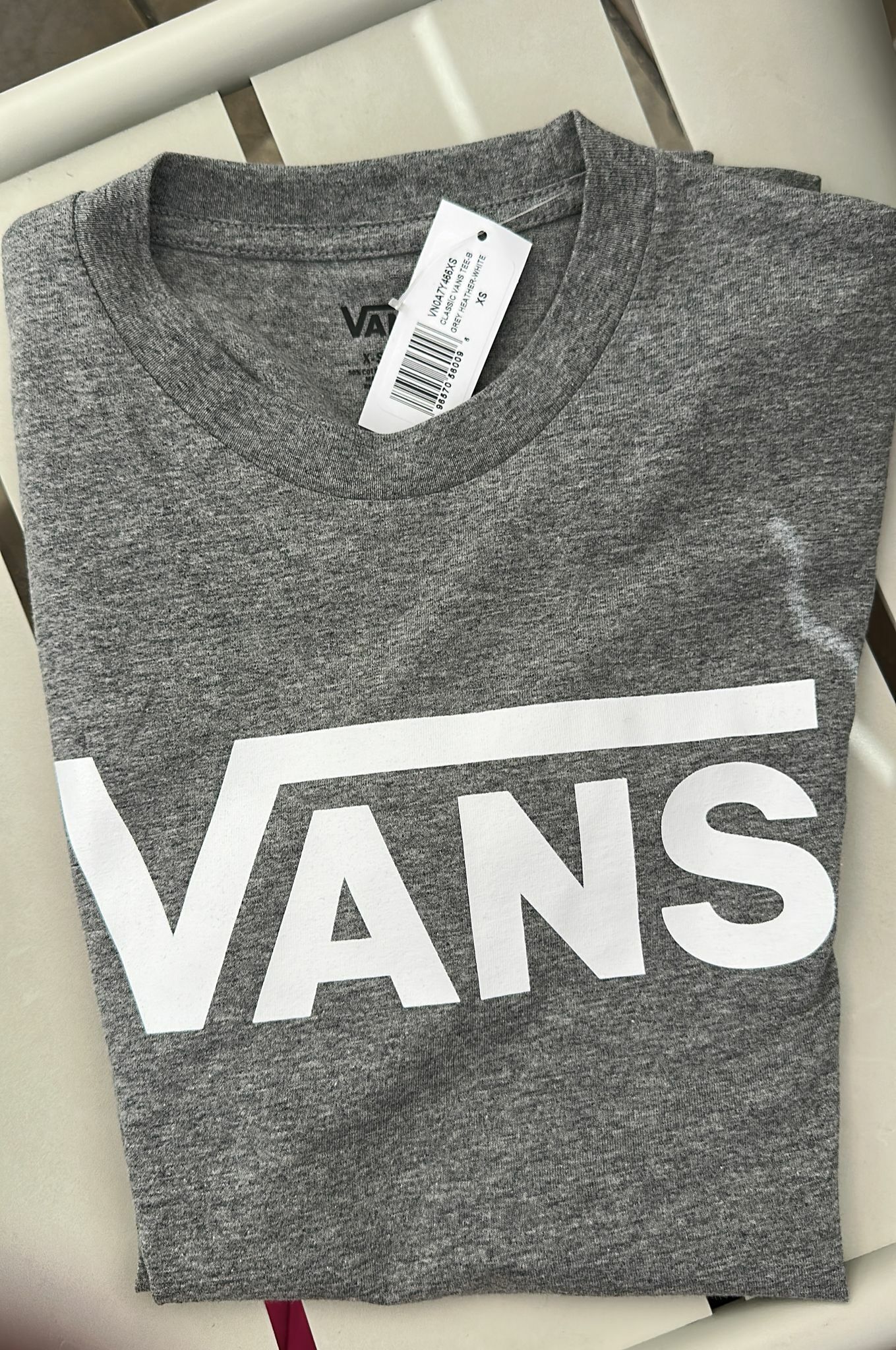 HOT-LLG0210-059 VANS 灰色大Logo圓領Tee S SIZE (A59)