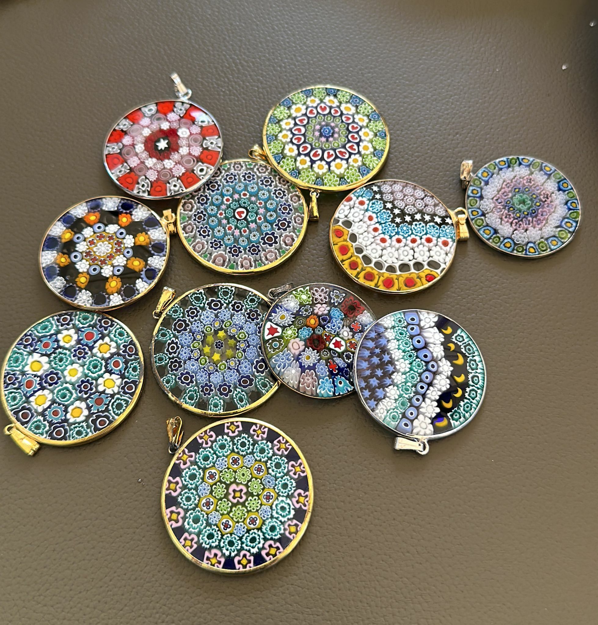 HOT-LLG0210-108 murano 隨機款 圓形玻璃吊墜 不連鏈 (A108)