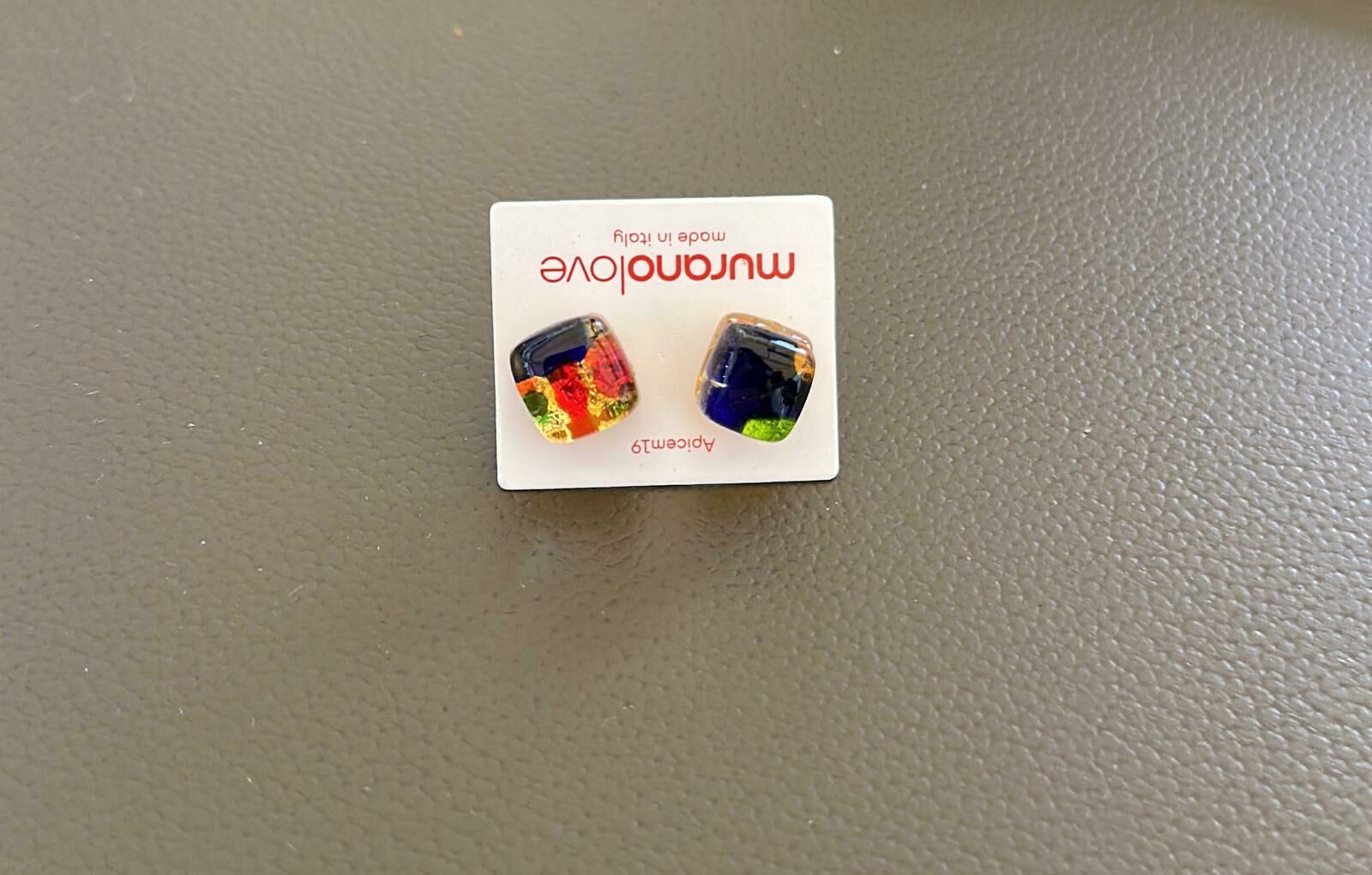 HOT-LLG0210-149 murano 彩色金片款 耳環 (A149)