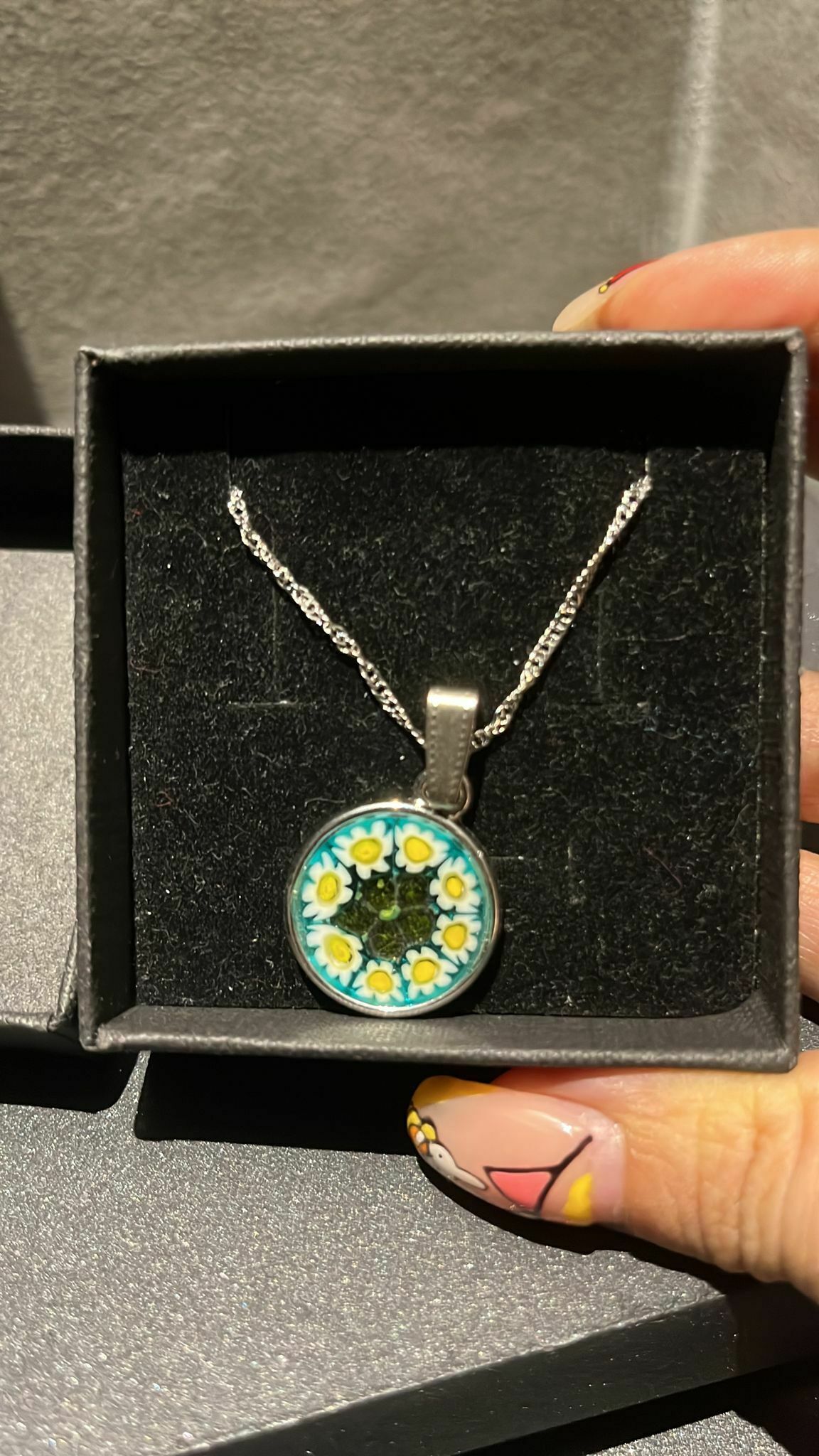 HOT-LLG0210-151 綠色拼黃色 細玻璃頸鏈 (A151)