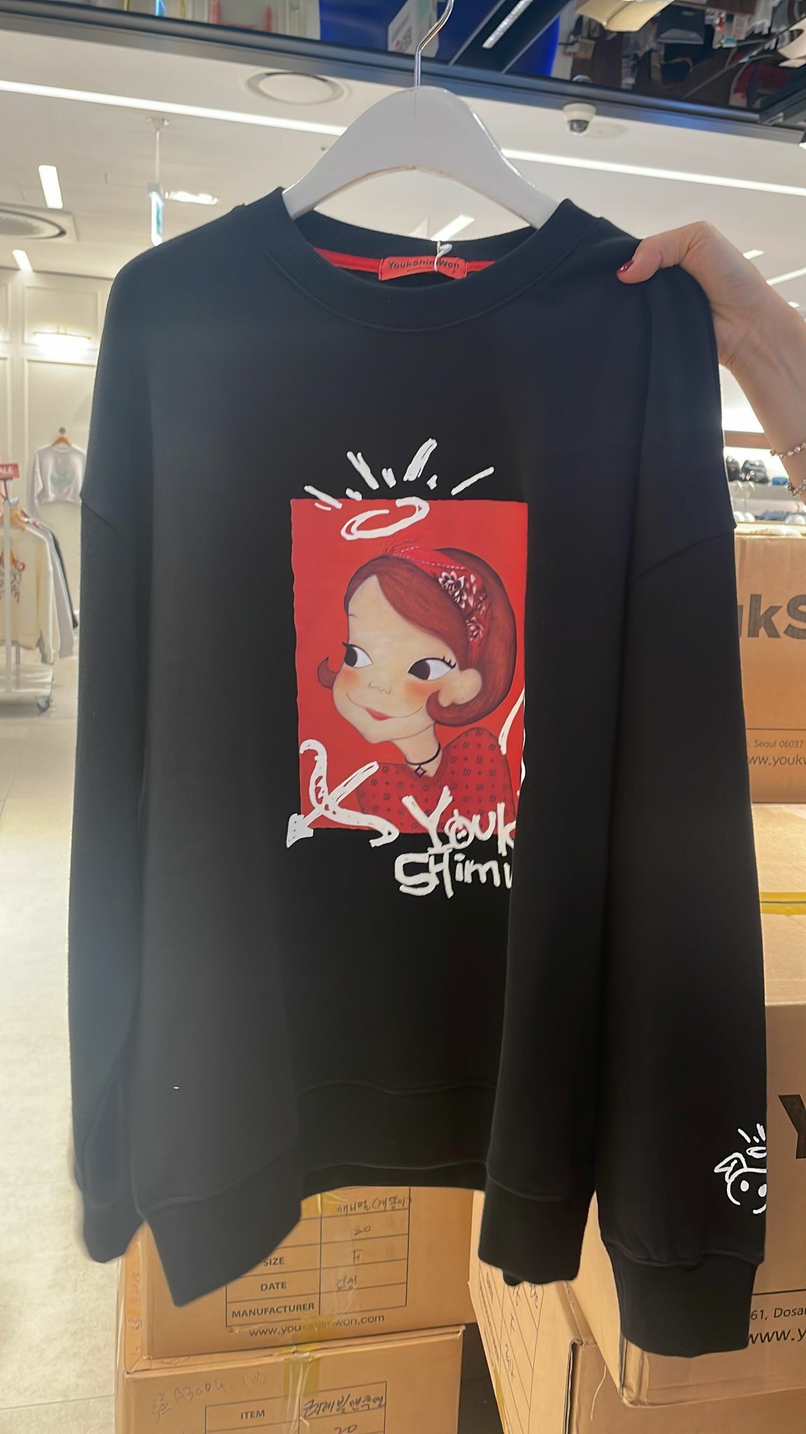 HOT-LLG0210-188 黑色無帽衛衣 F SIZE (A188)