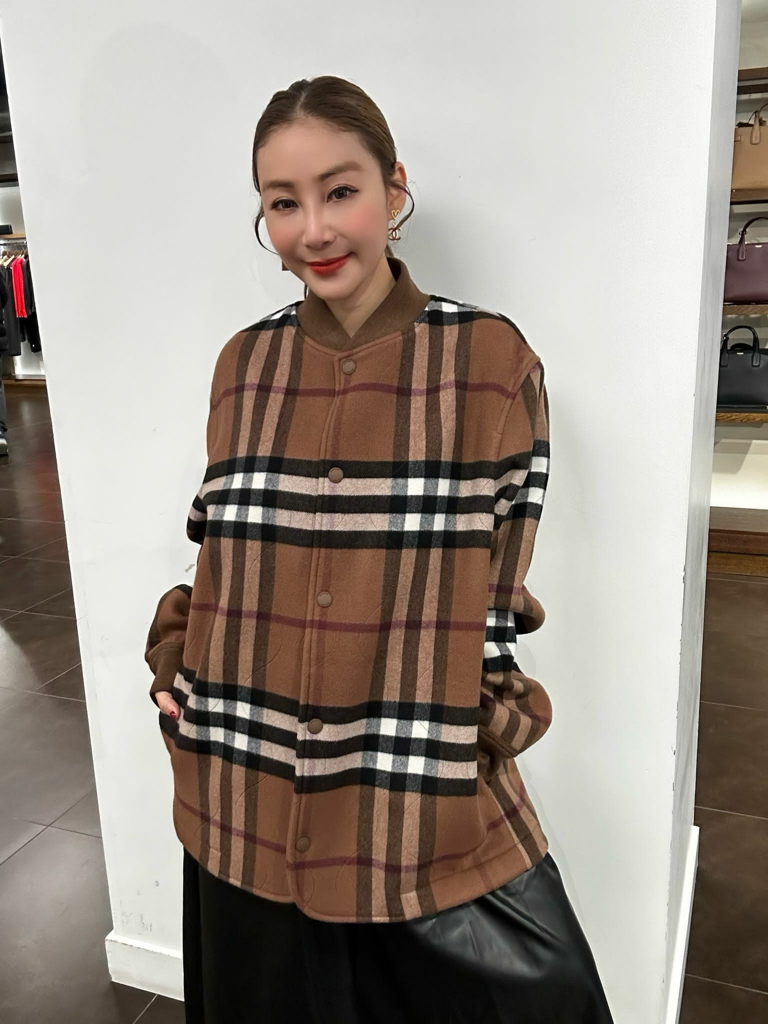 HOT-LLG0210-311 Burberry 深啡格仔外套 SIZE 54 (B5)