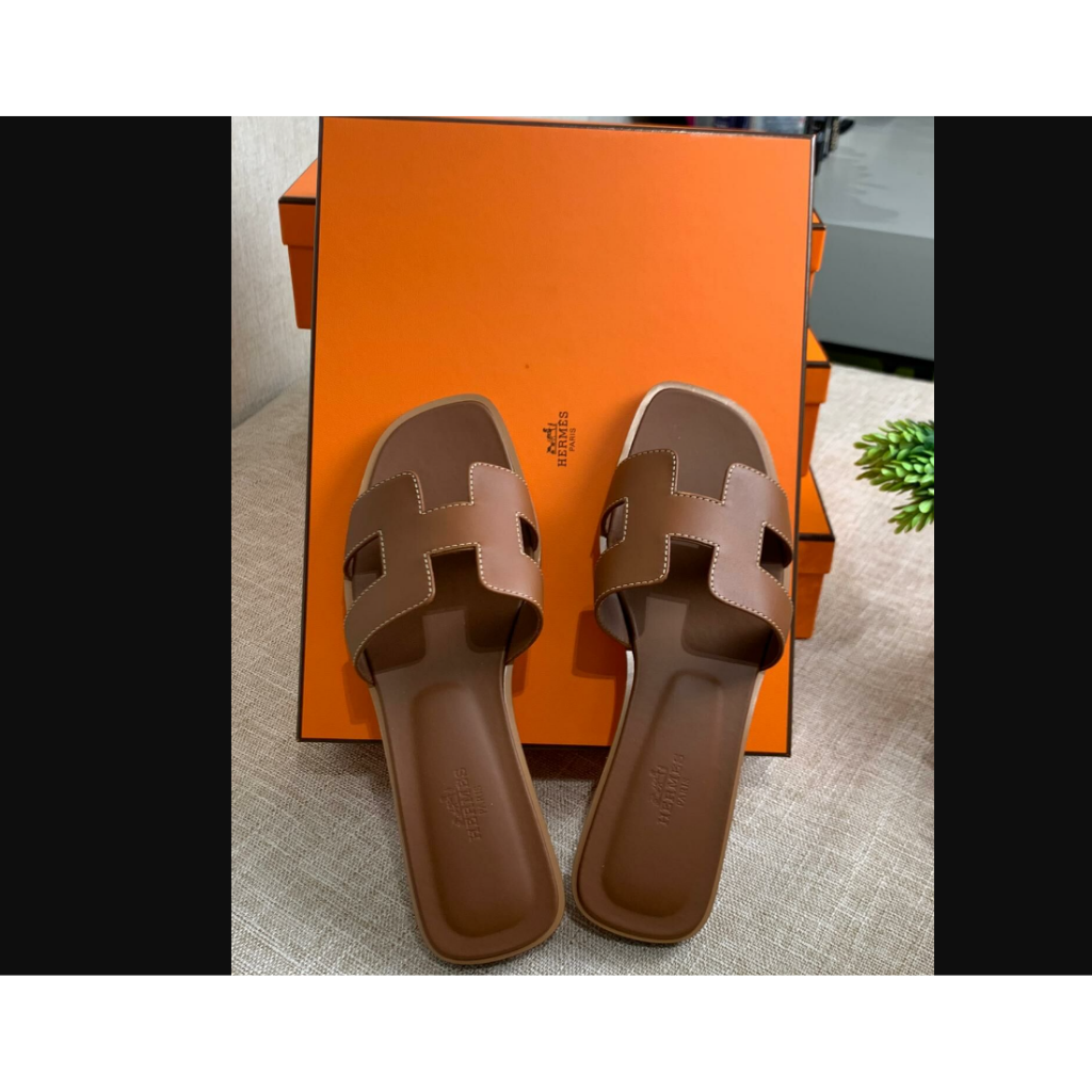 HOT-LLG0210-333 Hermes啡色拖鞋 37 (B27)