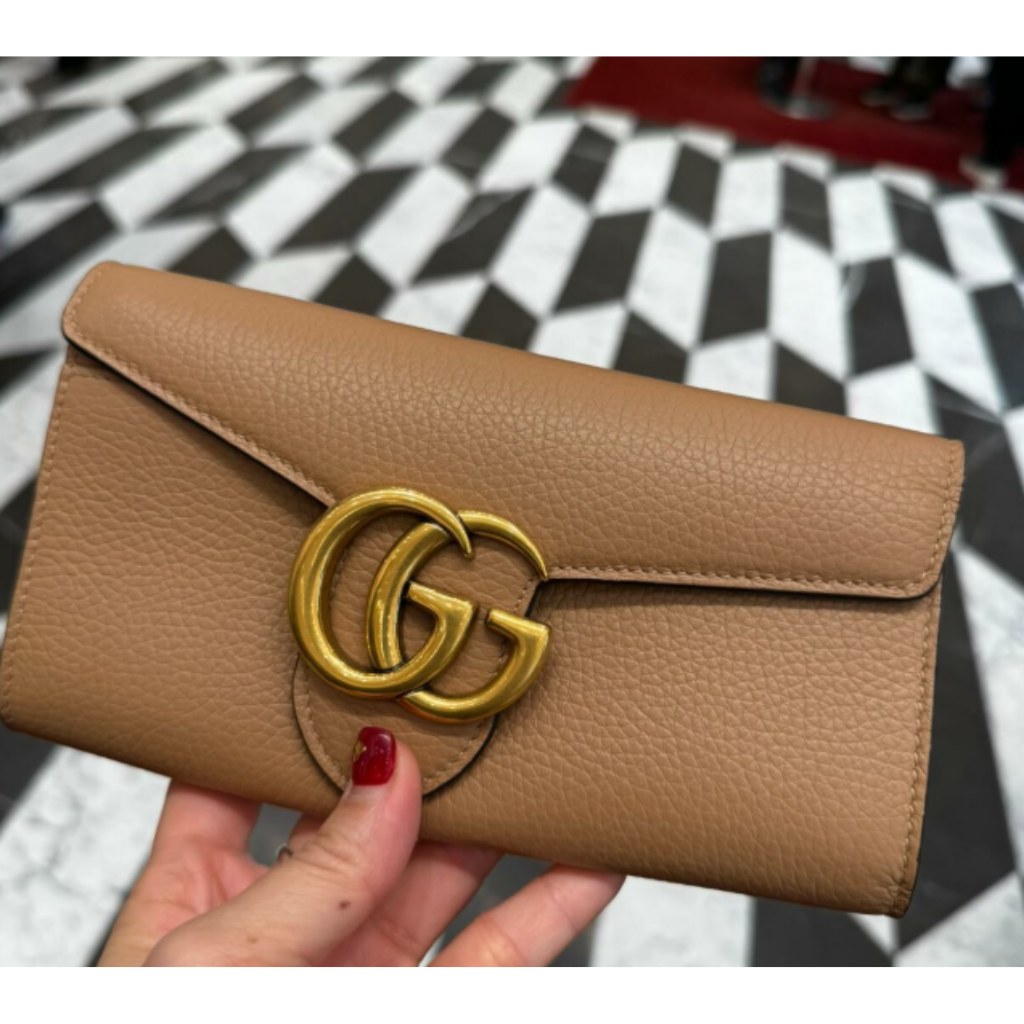 HOT-LLG0210-357 GUCCI 啡色長銀包 (有盒+有塵袋) (B51)