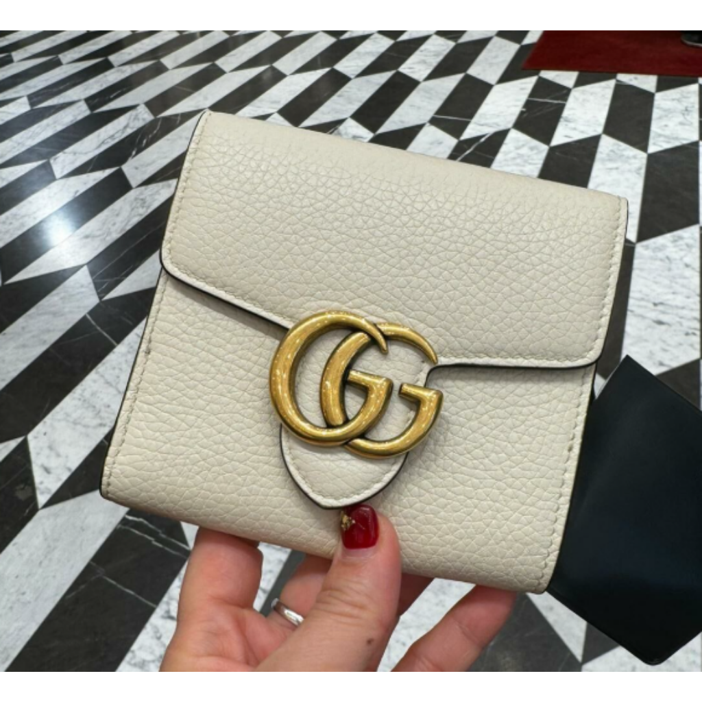 HOT-LLG0210-358 GUCCI 白色短銀包 (有盒+有塵袋) (B52)