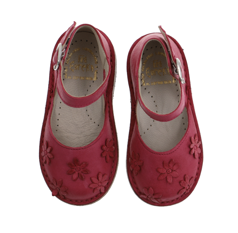 (預購) EUREKA 真皮小花踝釦皮鞋