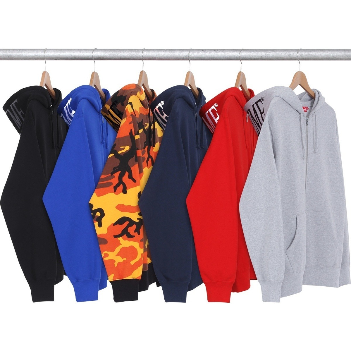2015SS SUPREME Hooded Foil Logo Zip Up 背後 帽子燙銀 Logo 帽T 現貨
