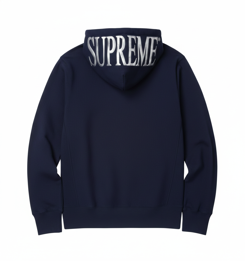 2015SS SUPREME Hooded Foil Logo Zip Up 背後 帽子燙銀 Logo 帽T 現貨