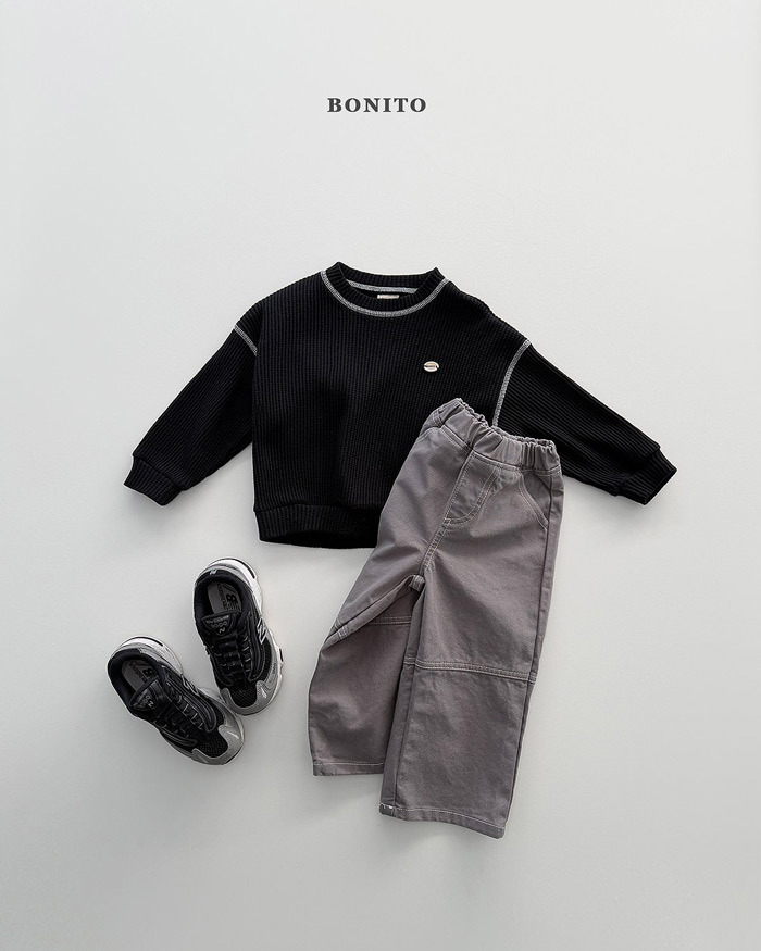 正韓春Bonito 嫩嬰/小童兩色布標大學上衣