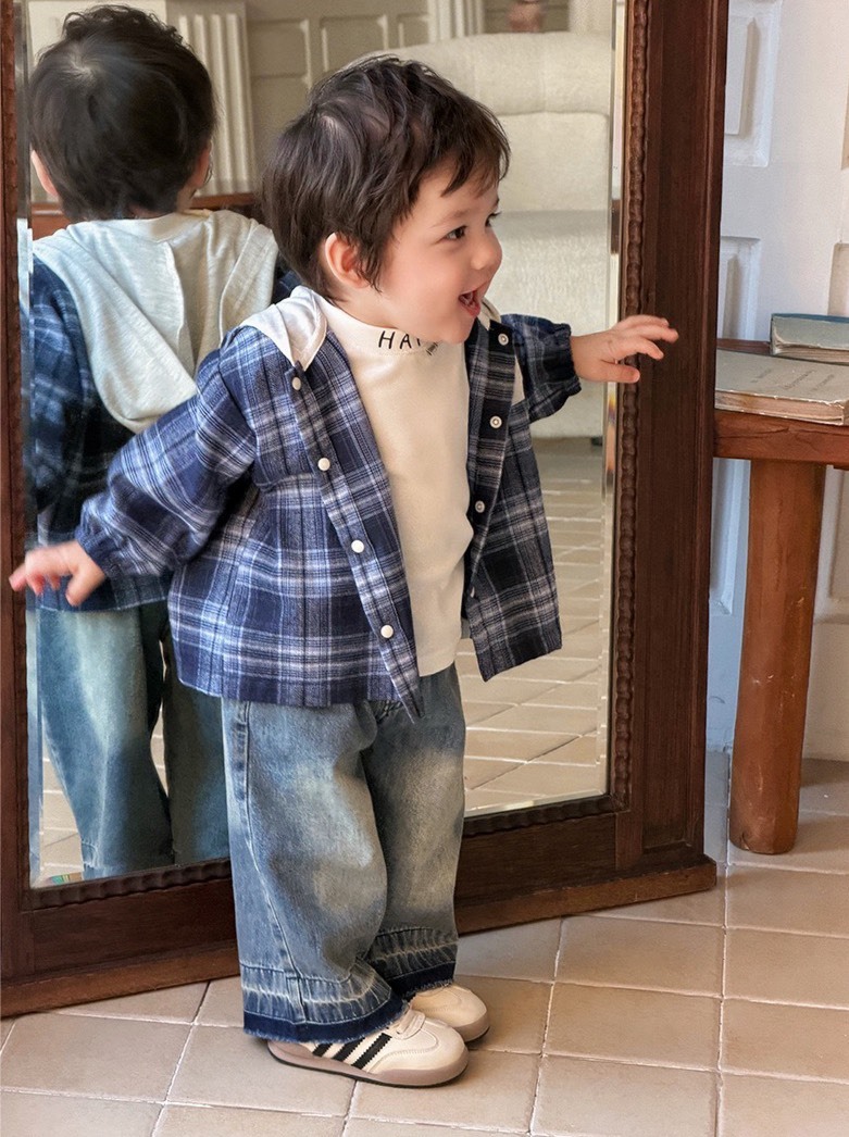 韓式褲管漸層牛仔褲