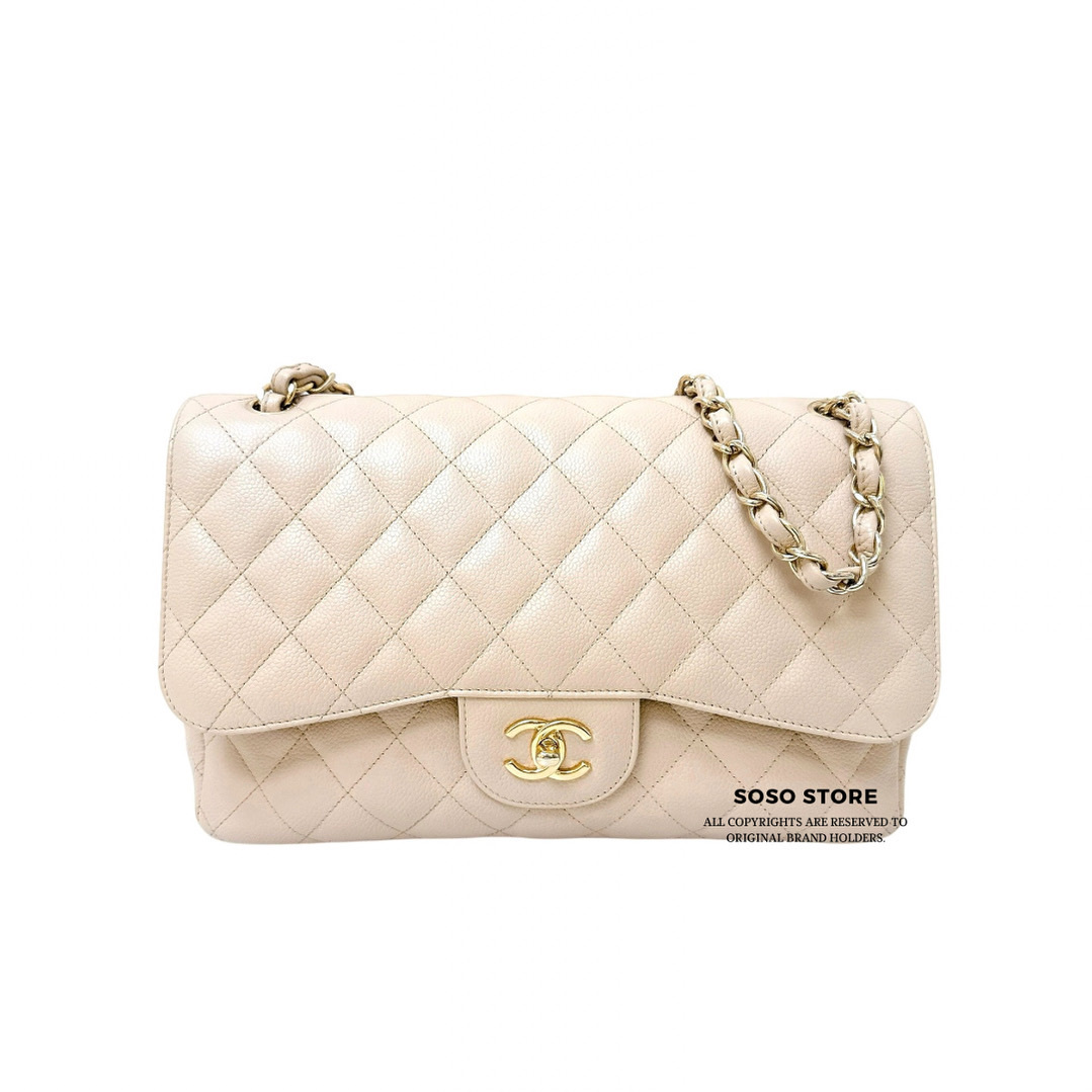 Chanel Classic Flap Jumbo Bag - Beige / Ghw