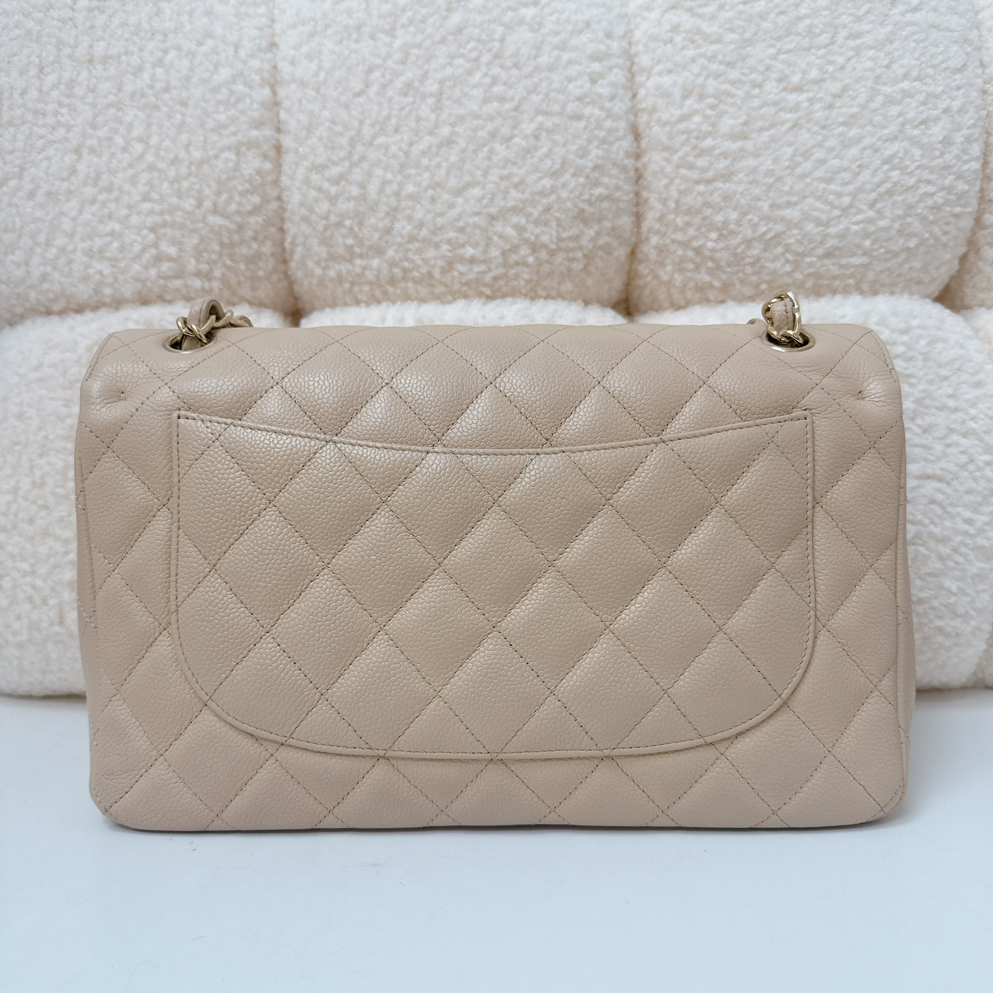 Chanel Classic Flap Jumbo Bag - Beige / Ghw