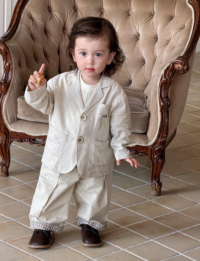 格子褲管休閒褲