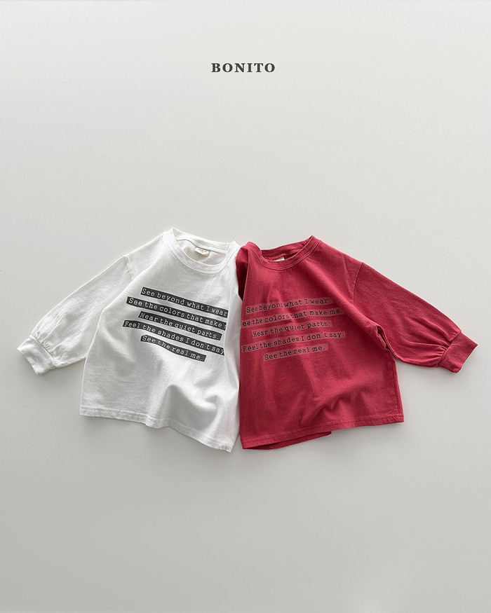 正韓春Bonito 嫩嬰/小童兩色字母上衣
