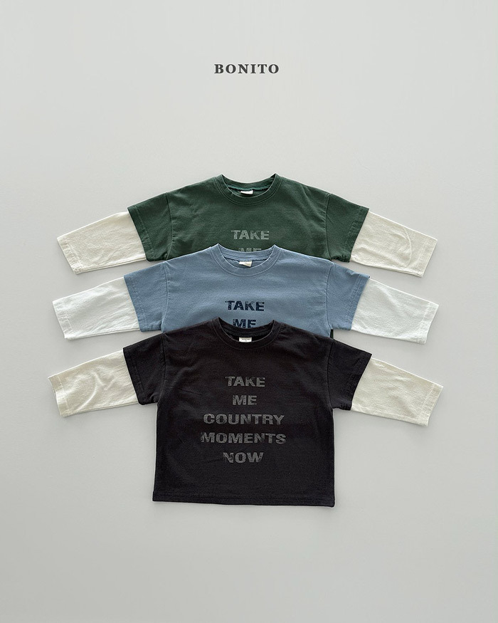 正韓春Bonito 嫩嬰/小童三色字母休閒感假兩件上衣