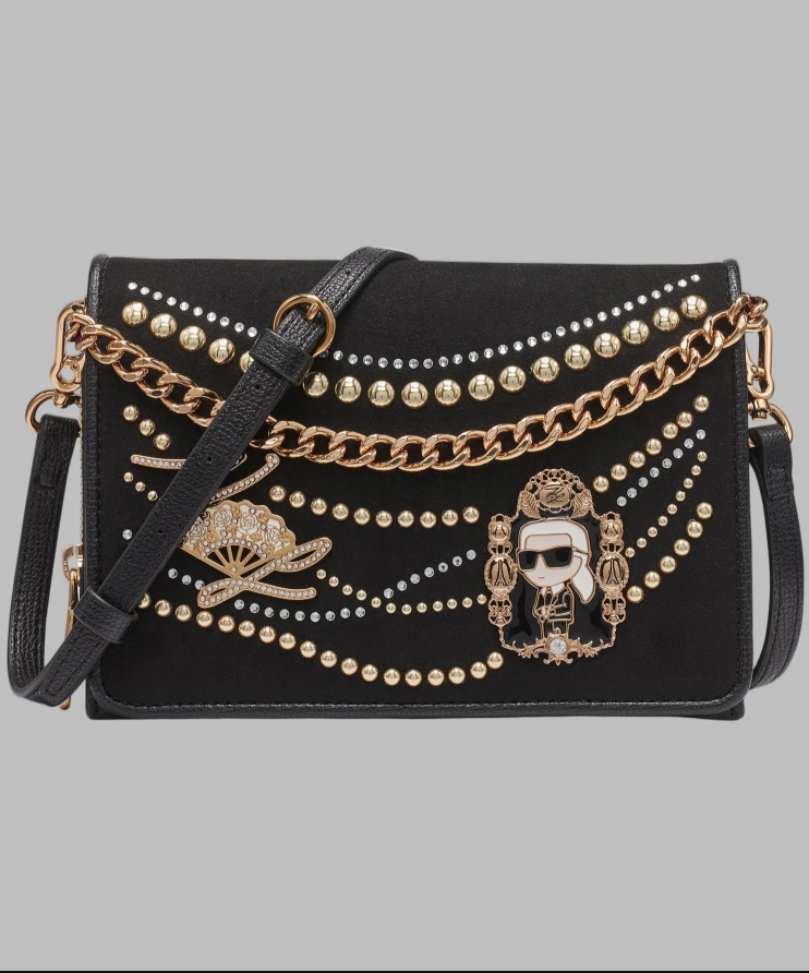 【直播】Karl Lagerfeld Paris LX021047 LOURDES SUEDE 翻蓋斜咩包