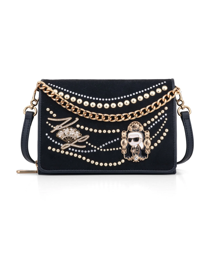 【直播】Karl Lagerfeld Paris LX021047 LOURDES SUEDE 翻蓋斜咩包