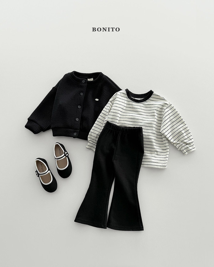 正韓春Bonito 嫩嬰/小童三色細條紋上衣
