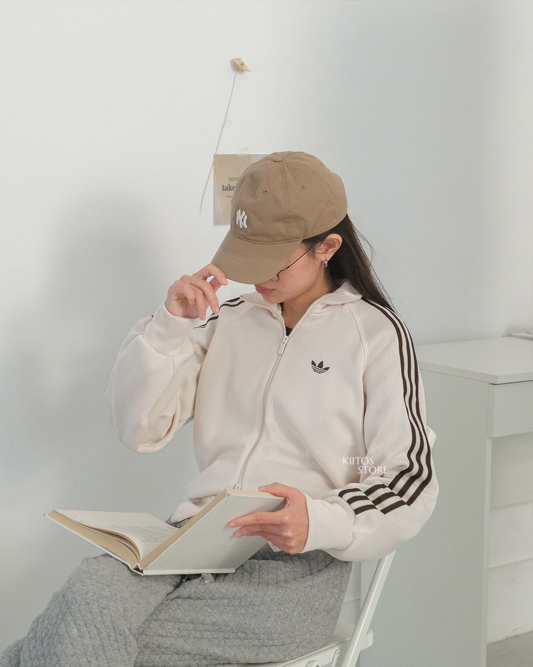 【預購】ADIDAS KNIT BALOON 針織 立領 長袖 外套 米色 粉色 KQ5490 KQ5489