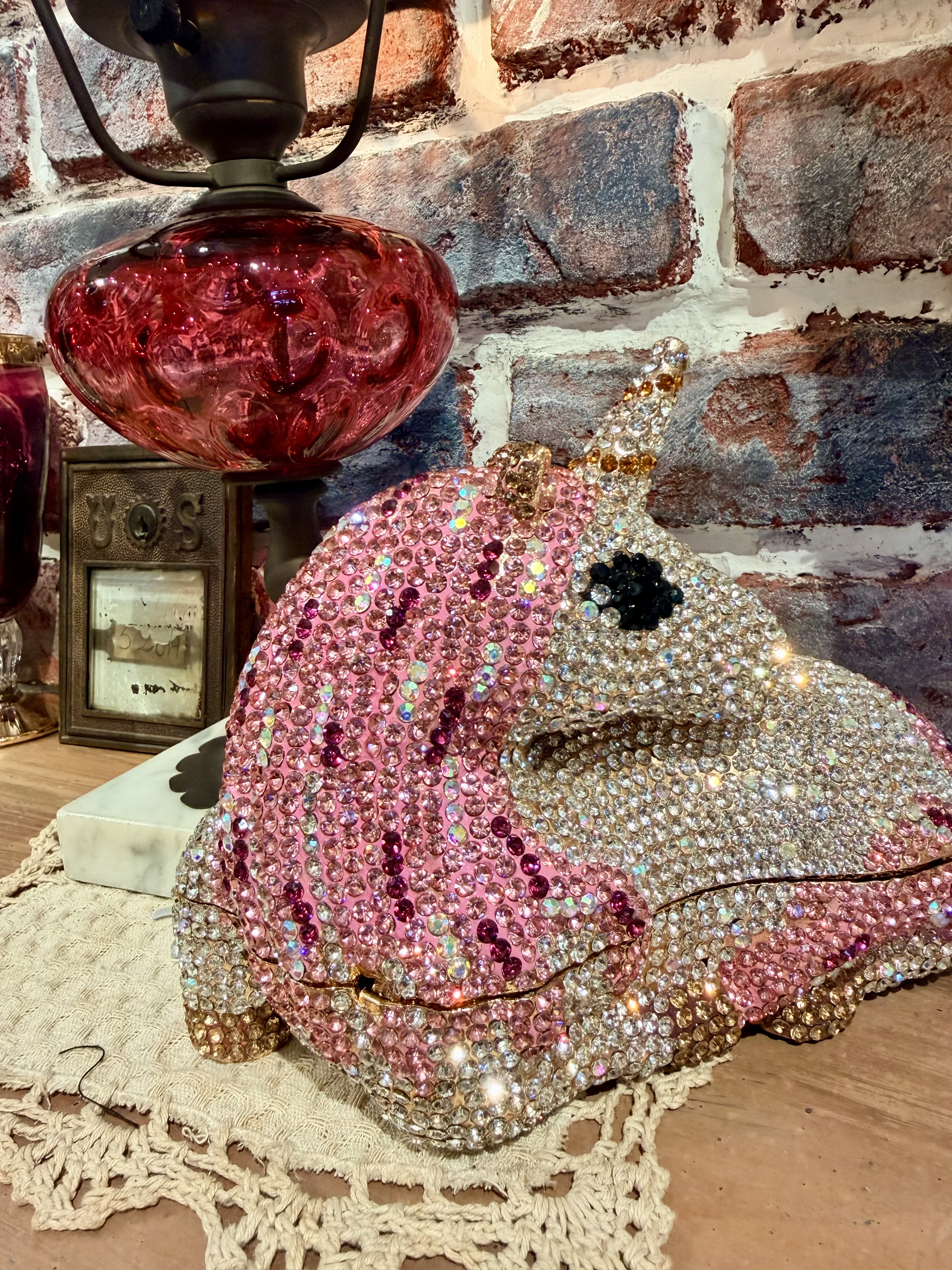 Pink Unicorn 粉紅色水鑽獨角獸鍊條包包