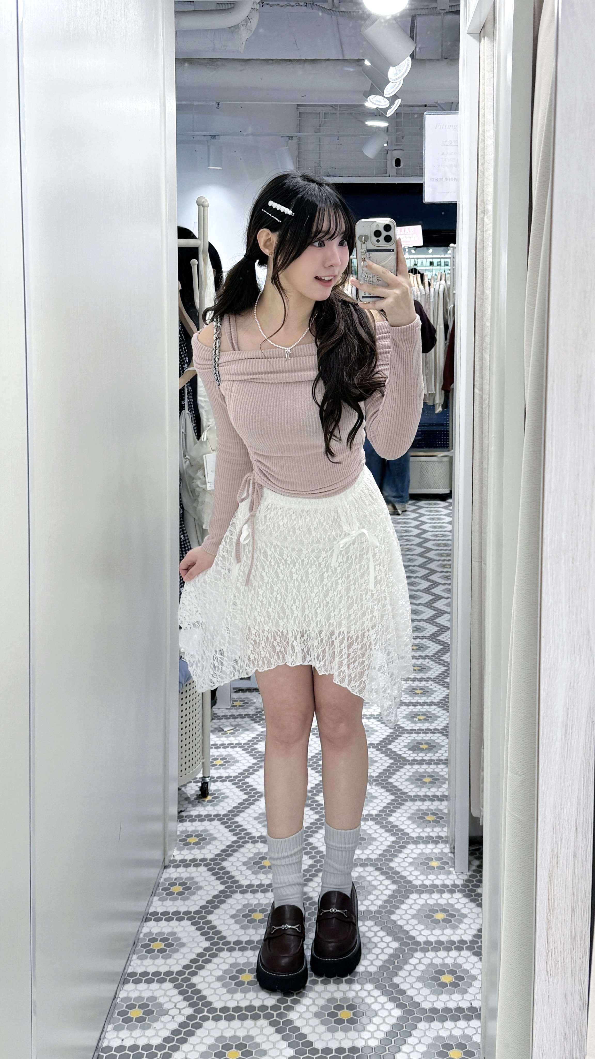 D0504｜超精緻蕾絲雙蝴蝶結layer短裙𓂃 ࣪˖ ִֶ♱ ྀིྀ