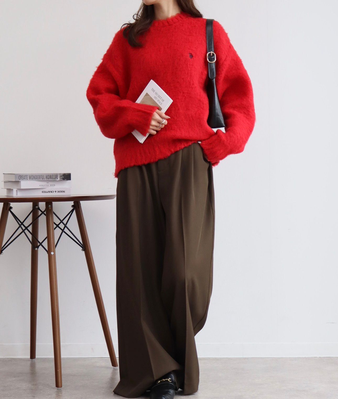 【預購】JN0210101 U.S. POLO ASSN. 復古紅蓬鬆感針織毛衣