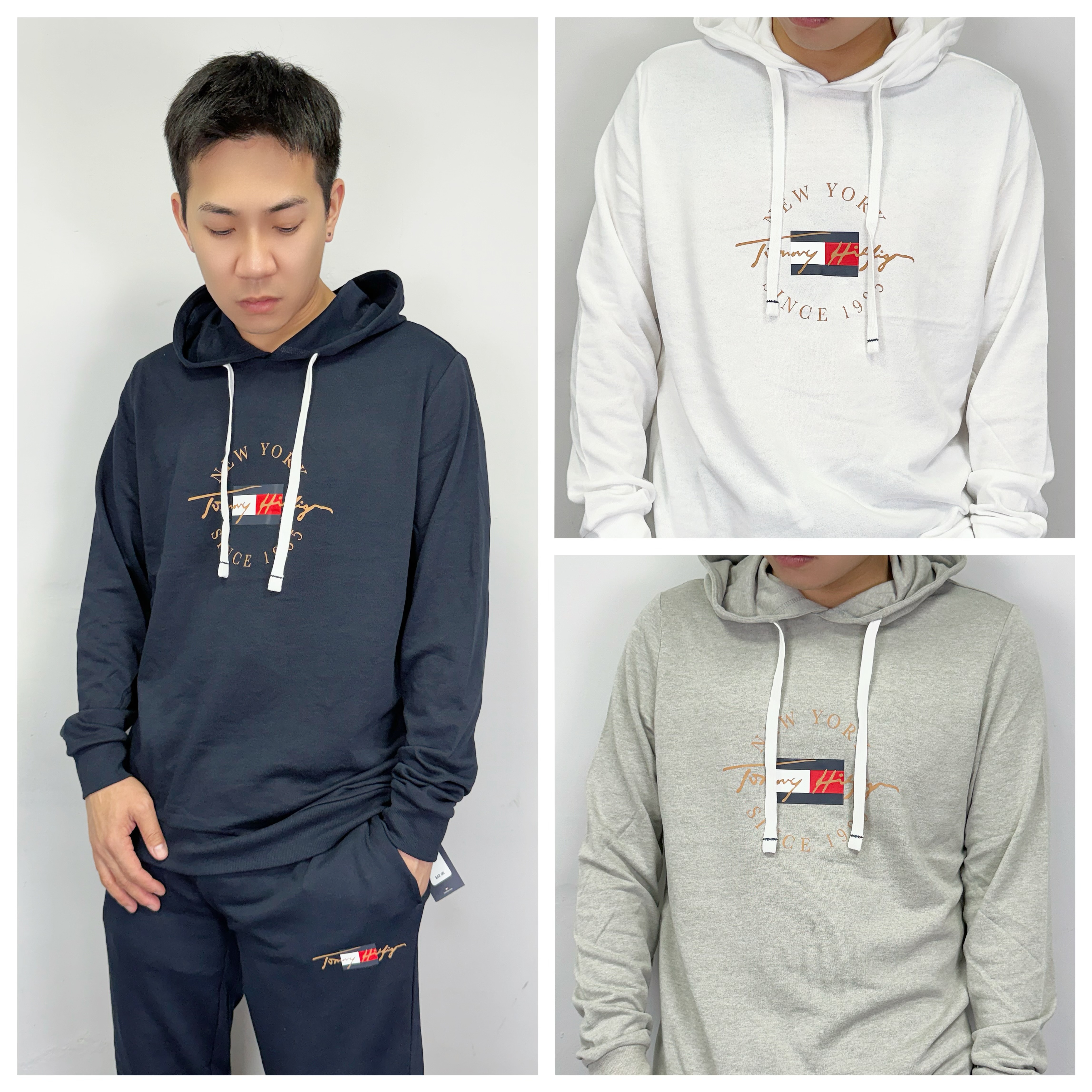 Tommy Hilfiger 金字草寫國旗 薄款 帽T 長袖上衣 薄帽T