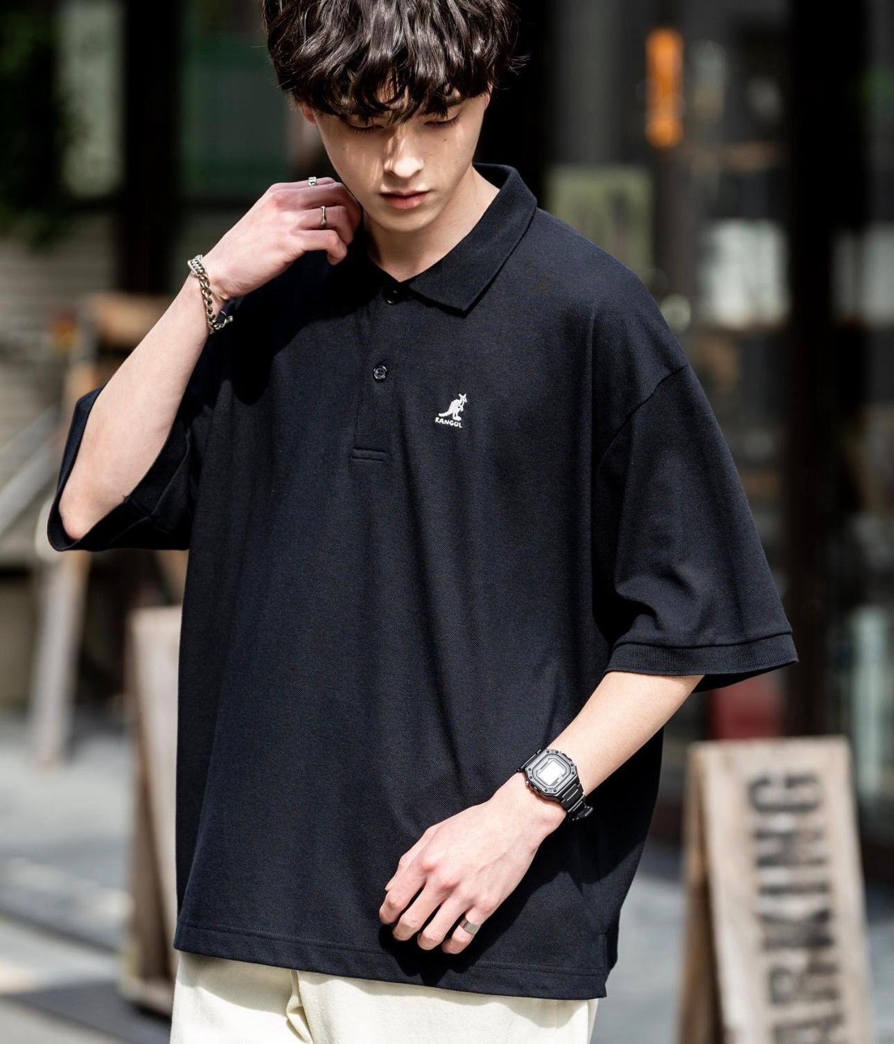 【預購】JN0210105 KANGOL POLO五分袖短袖上衣