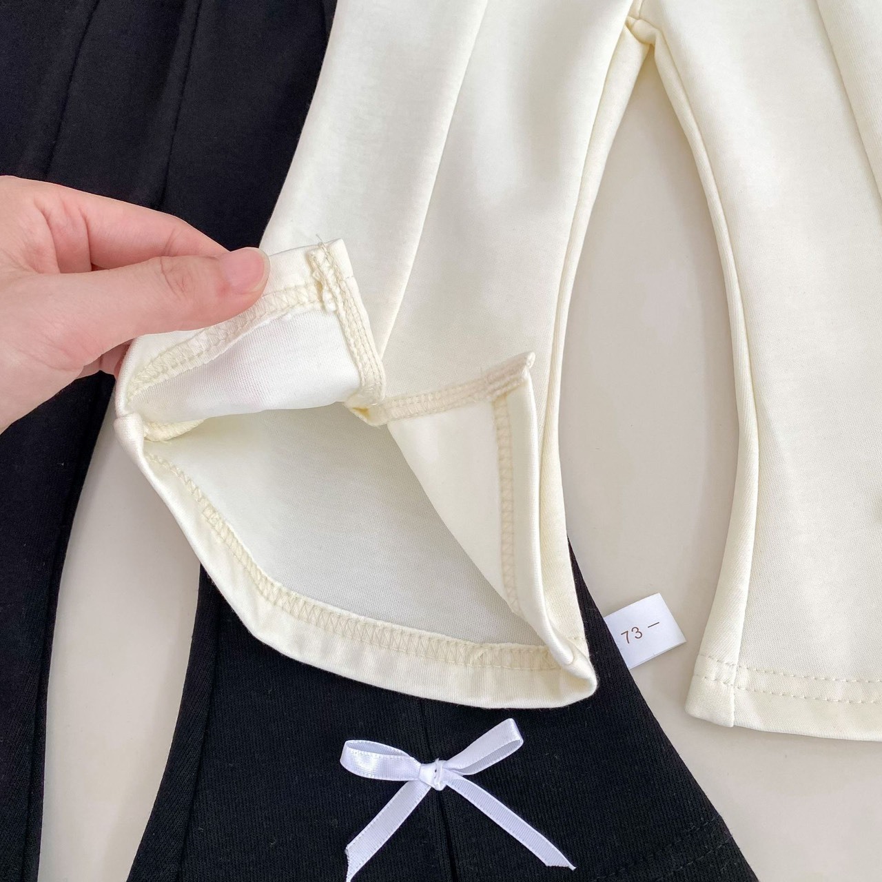 蝴蝶結休閒喇叭褲