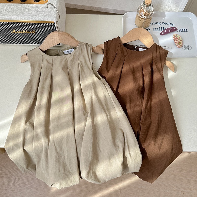 韓版無袖花苞洋裝