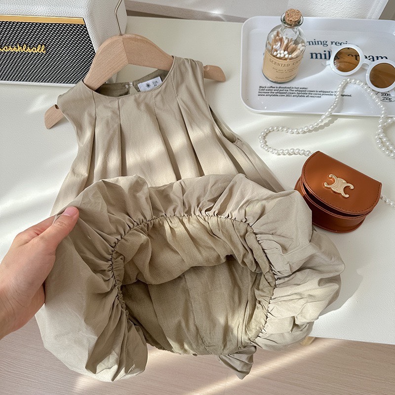 韓版無袖花苞洋裝