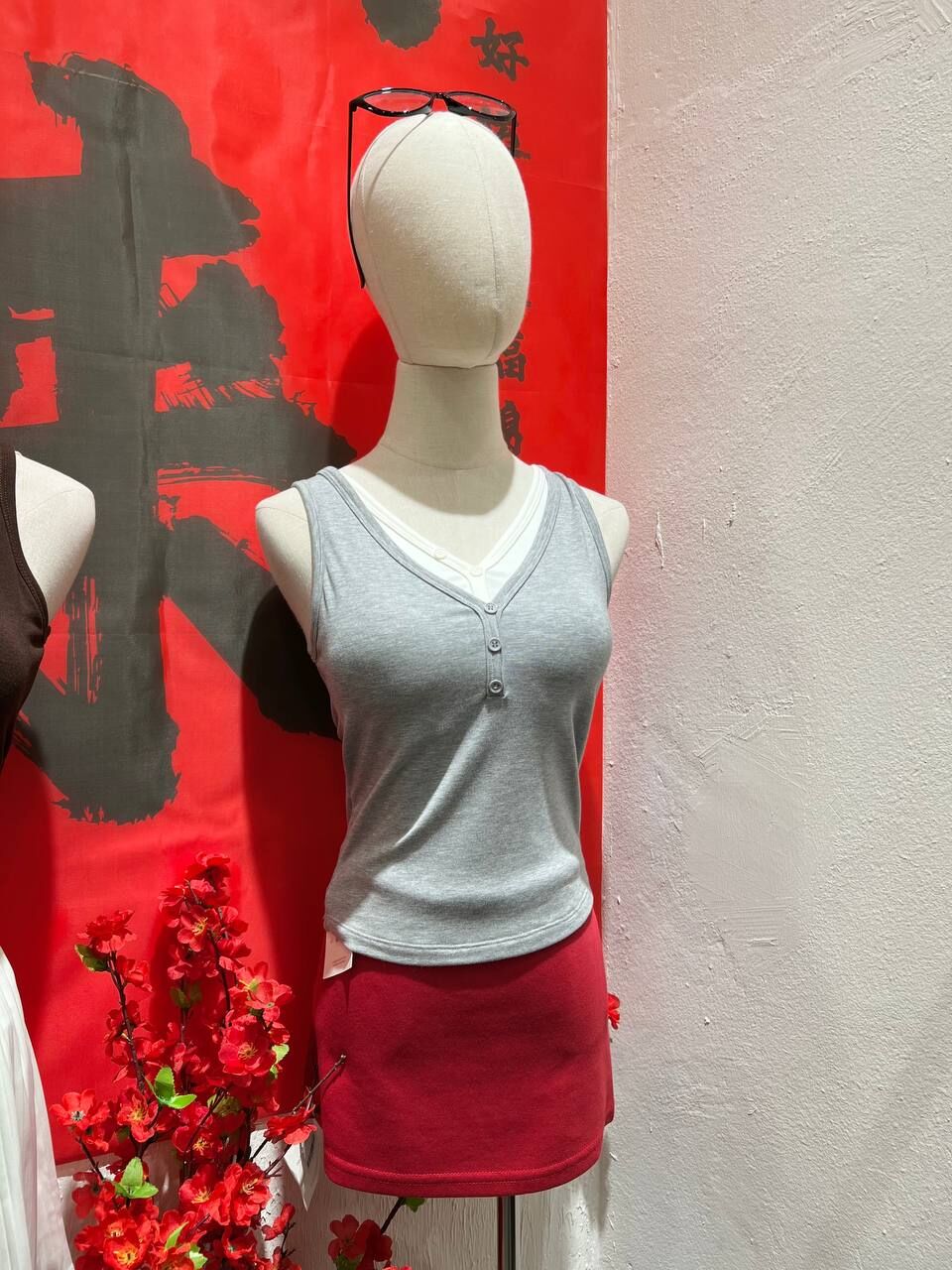 Button V Tank Top