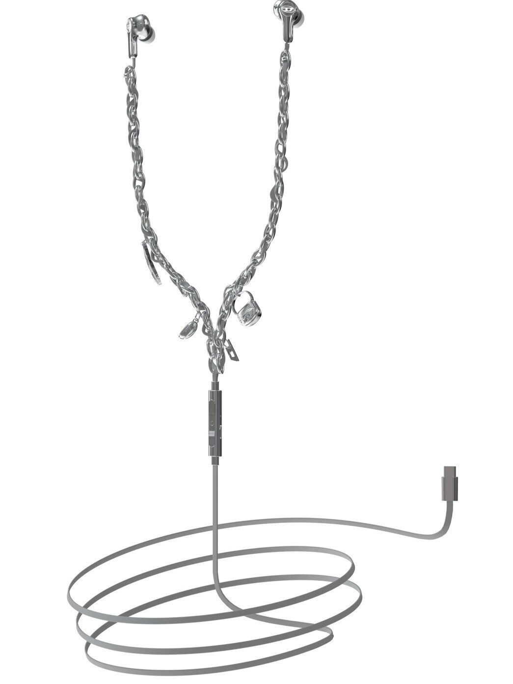 低於原價 Diesel 最新大爆款 銀鏈耳機 多Logo