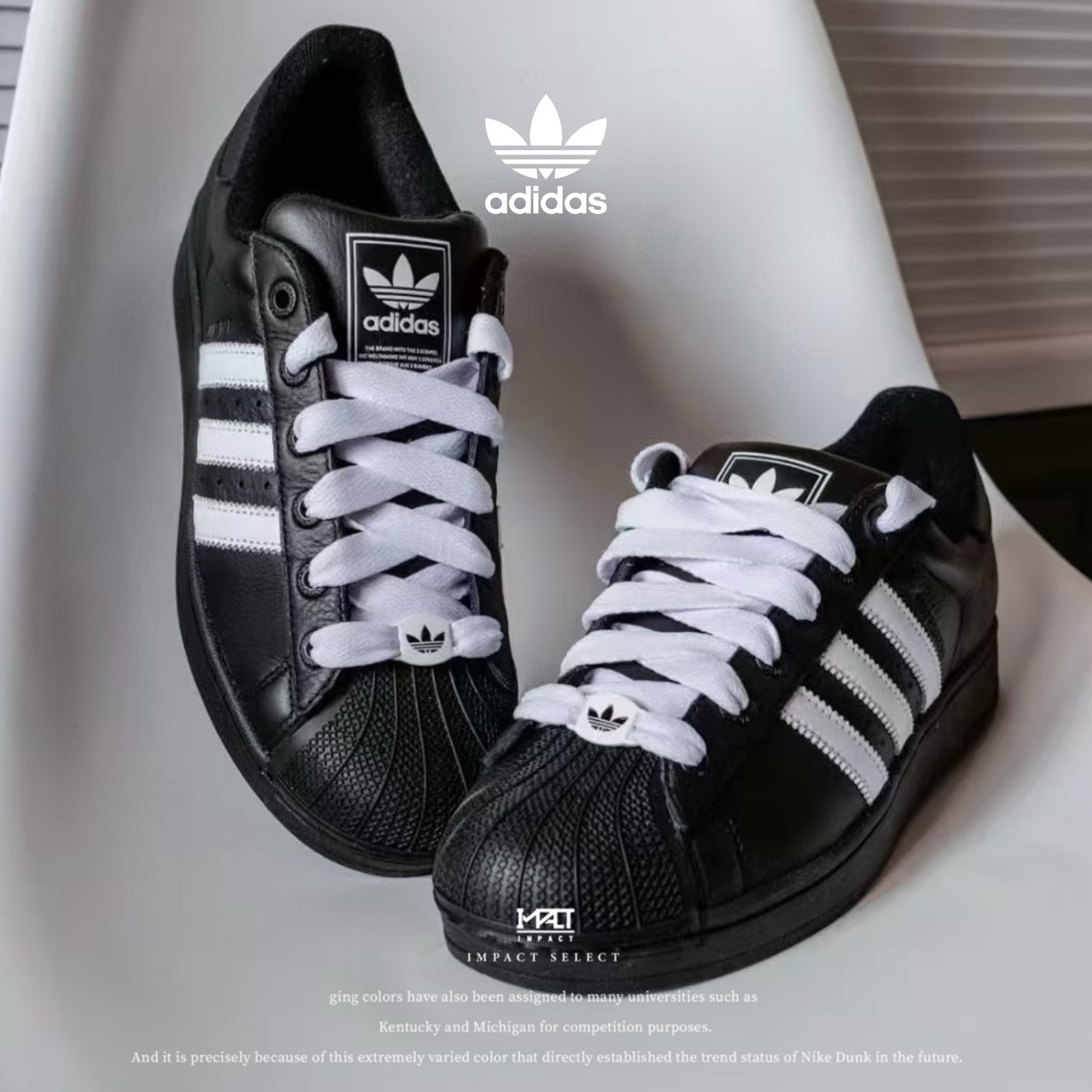 adidas originals Superstar 2代 貝殼鞋 男女同款 黑跟 KK4474