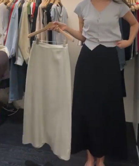 OB5512 緞面直筒裙 *特價* (優惠碼同充值購物金不適用)