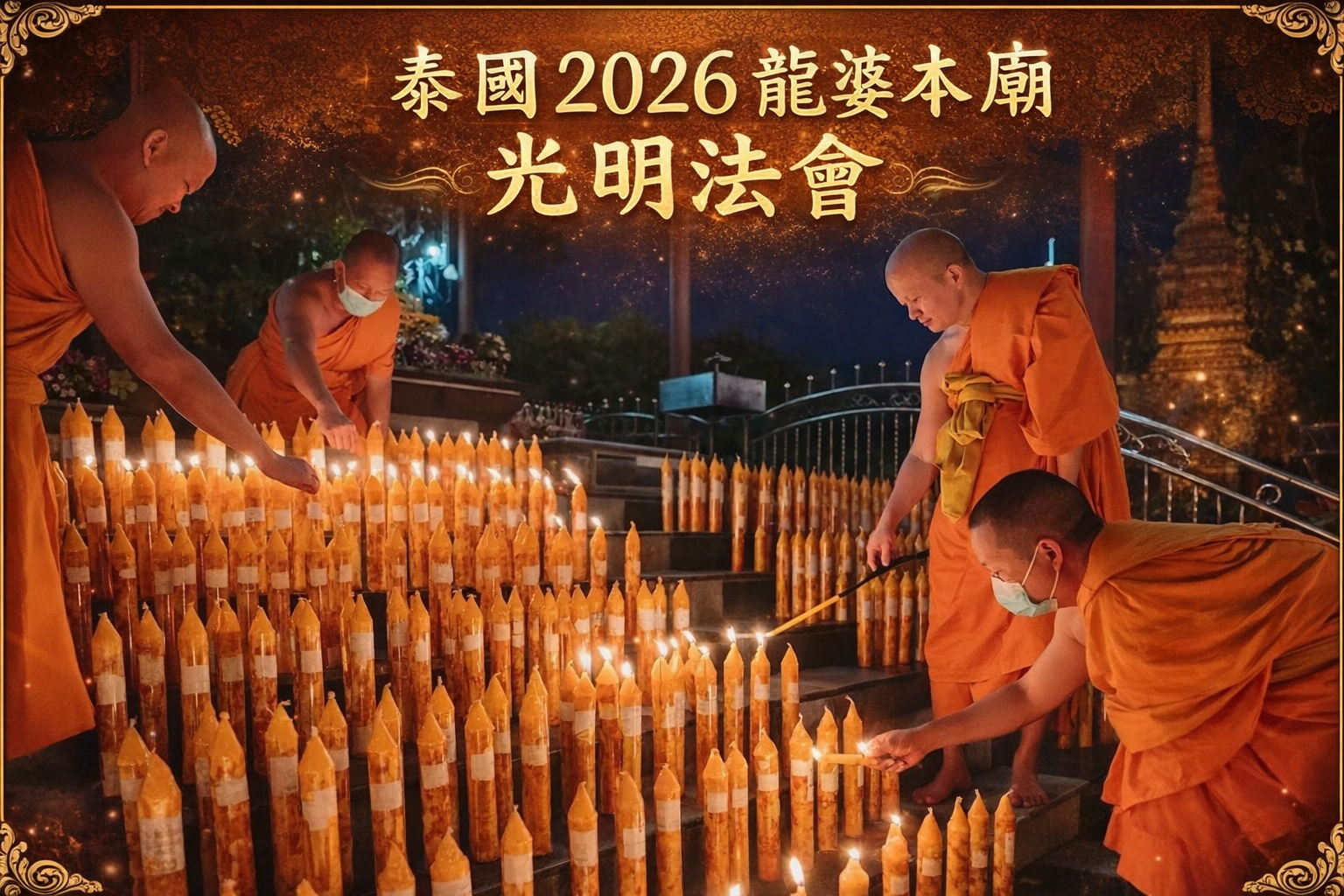 泰國2026年龍婆本廟光明法會 (贈: 四面佛經文符片)