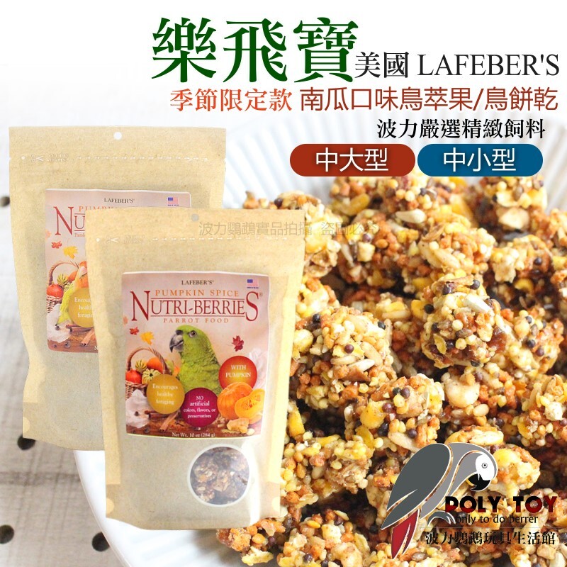 樂飛寶 南瓜口味 季節限定款 鳥萃果 鳥餅乾 波力鸚鵡玩具生活館