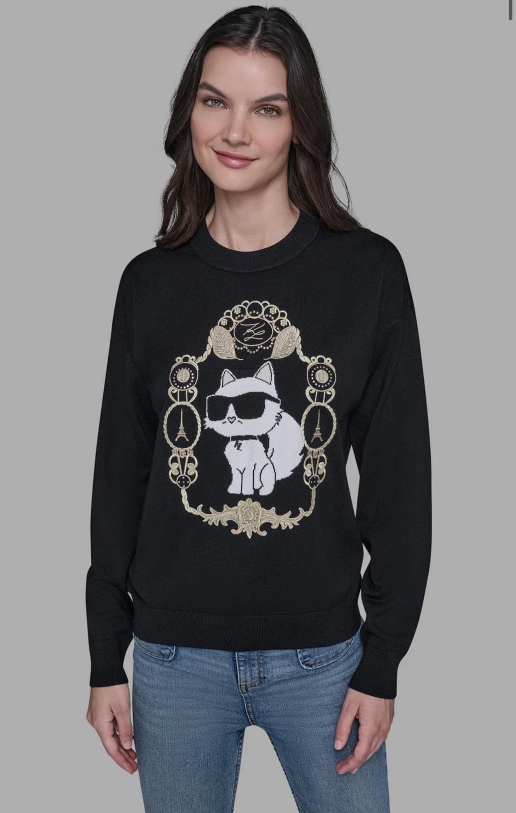 【直播】Karl Lagerfeld Paris LX0210199 TWEED CHOUPETTE 女裝貓仔毛衣