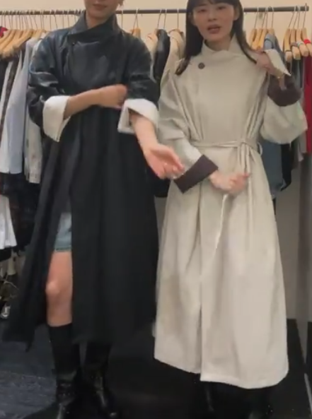 OB5519 仿皮立領長風衣 *特價* (優惠碼同充值購物金不適用)