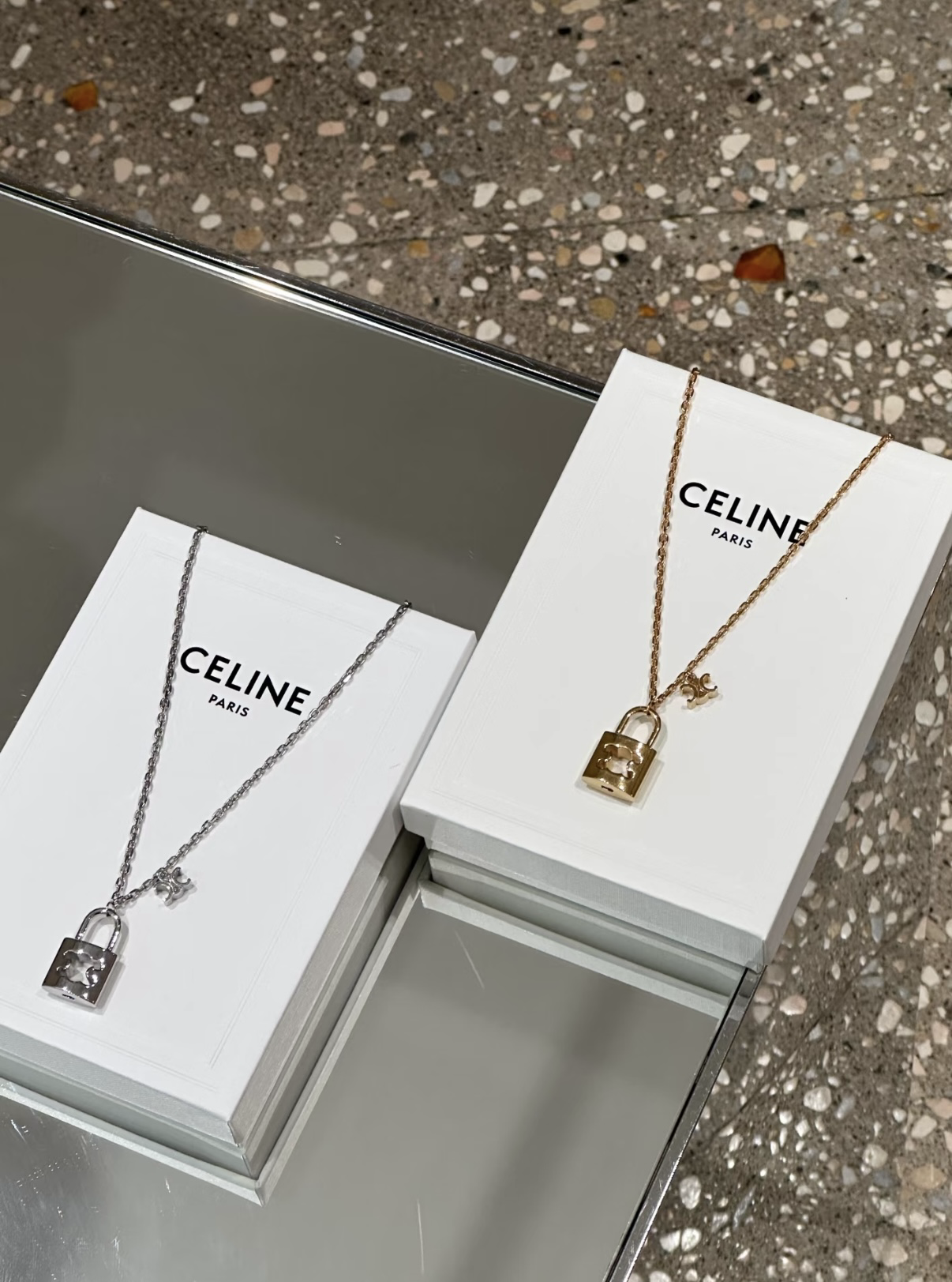 CELINE Triomphe Lock Necklace