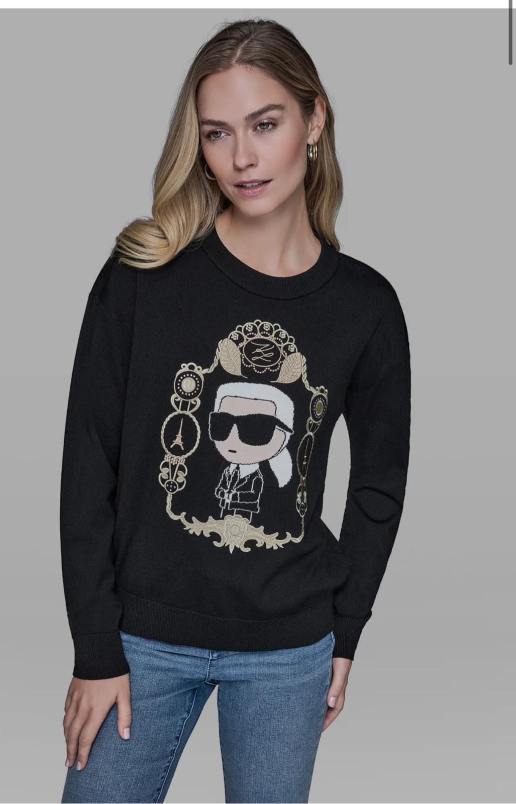 【直播】Karl Lagerfeld Paris LX0210198 TWEED CHOUPETTE 女裝老佛爺毛衣