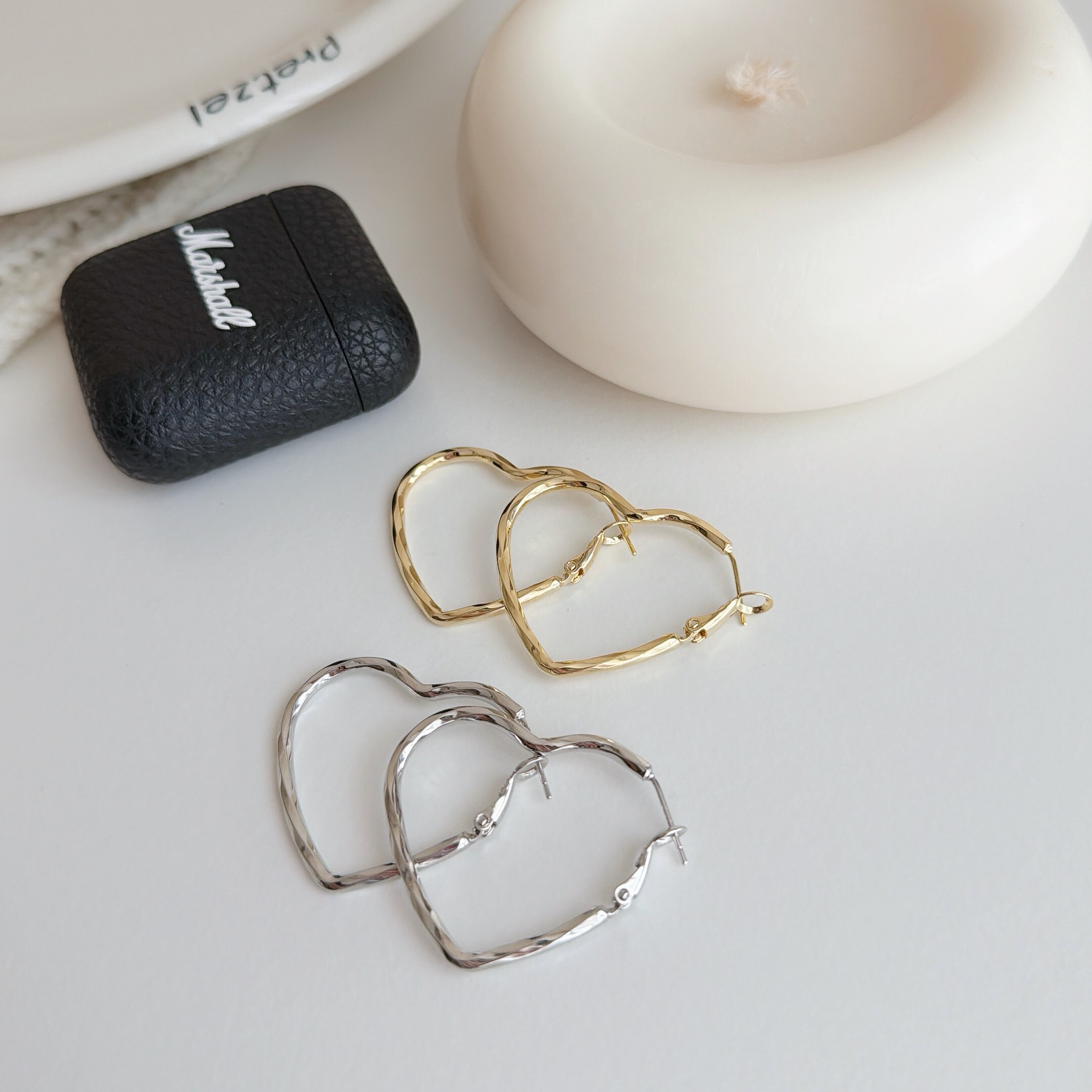 小扭轉愛心圈圈｜Take Me 純銀針耳環