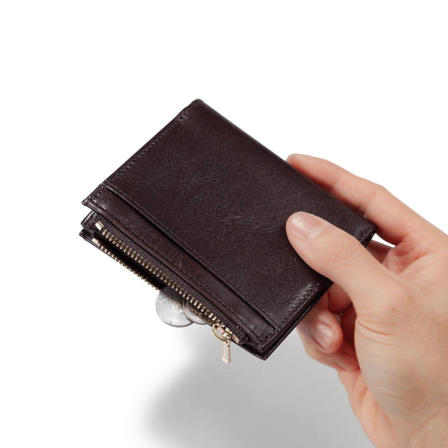 側邊拉鍊對折短夾