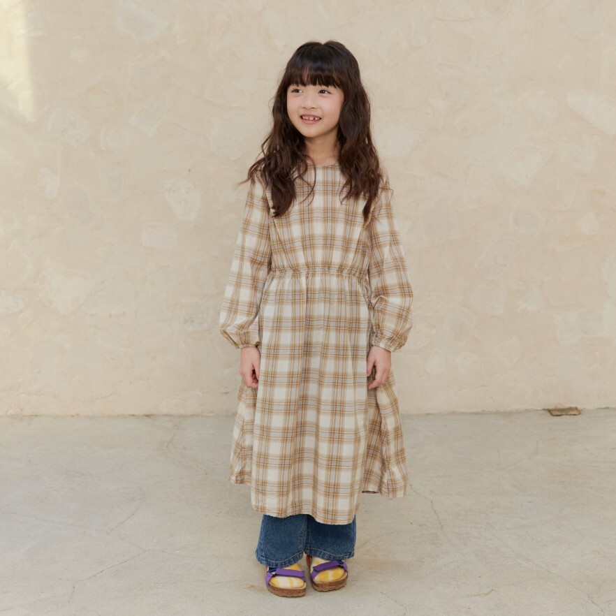 90-160 格紋收腰洋裝 2色