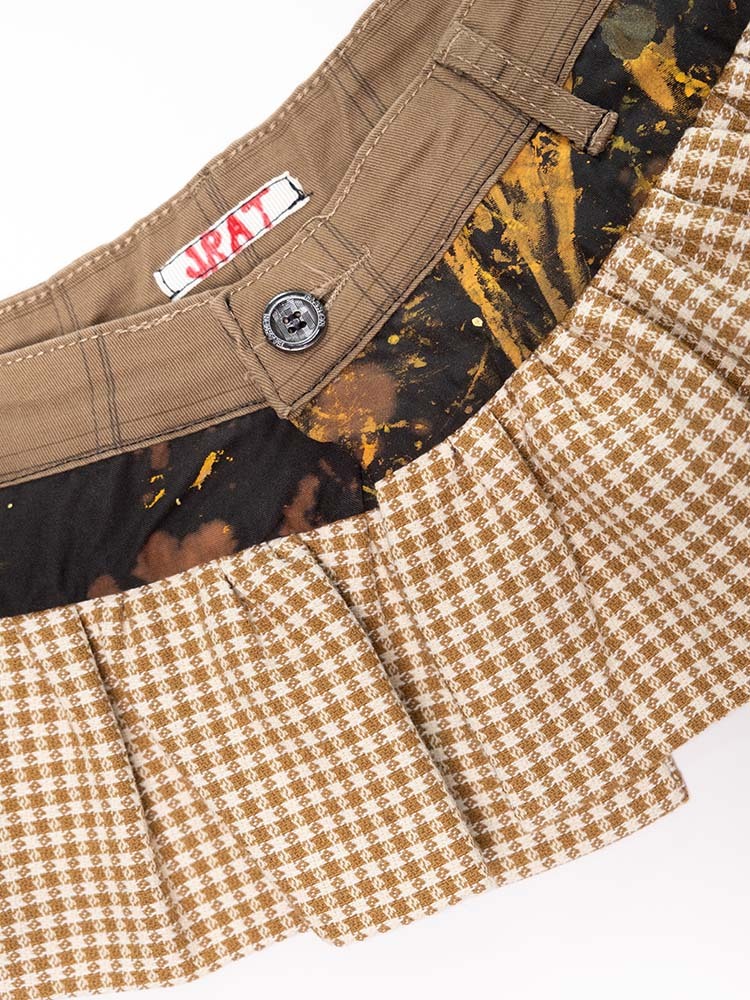 Ruffle Belt - Brown and Tan Gingham