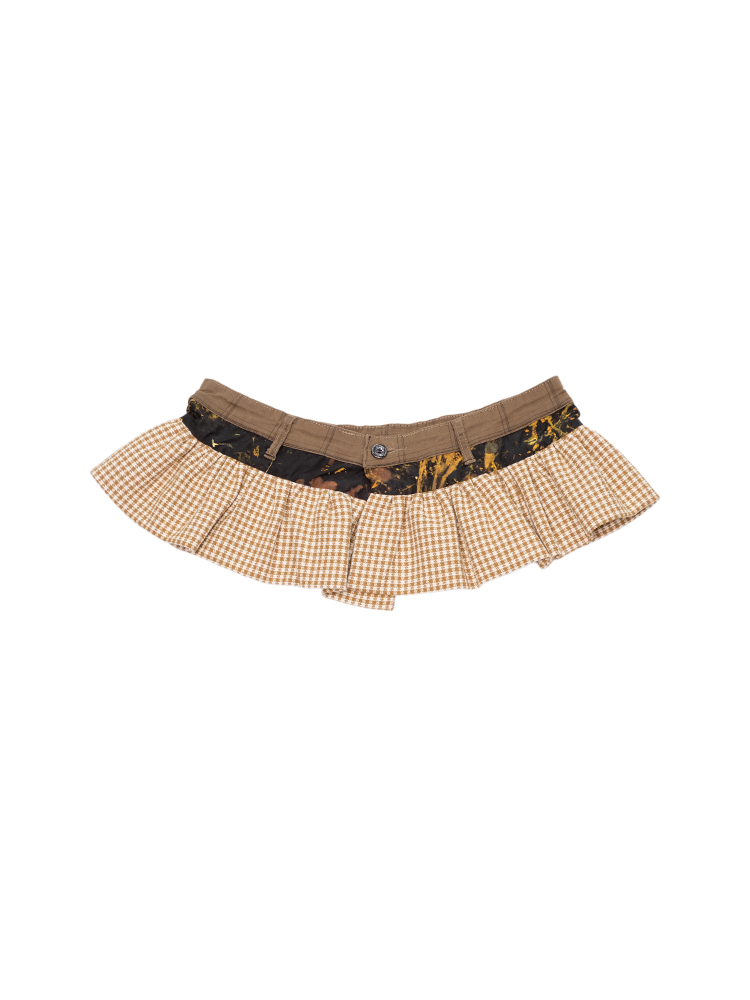 Ruffle Belt - Brown and Tan Gingham
