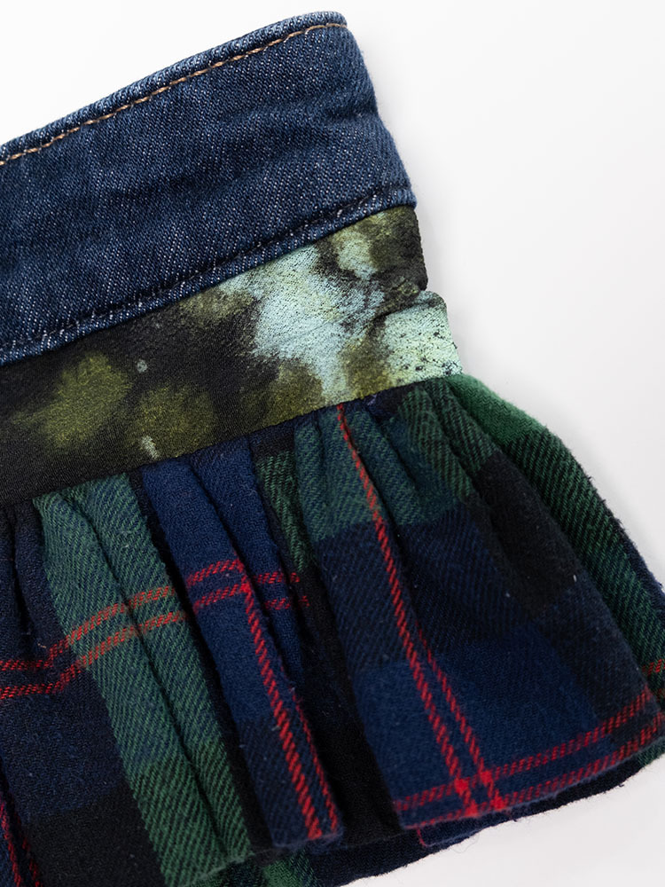 Ruffle Belt - Denim and Plaid