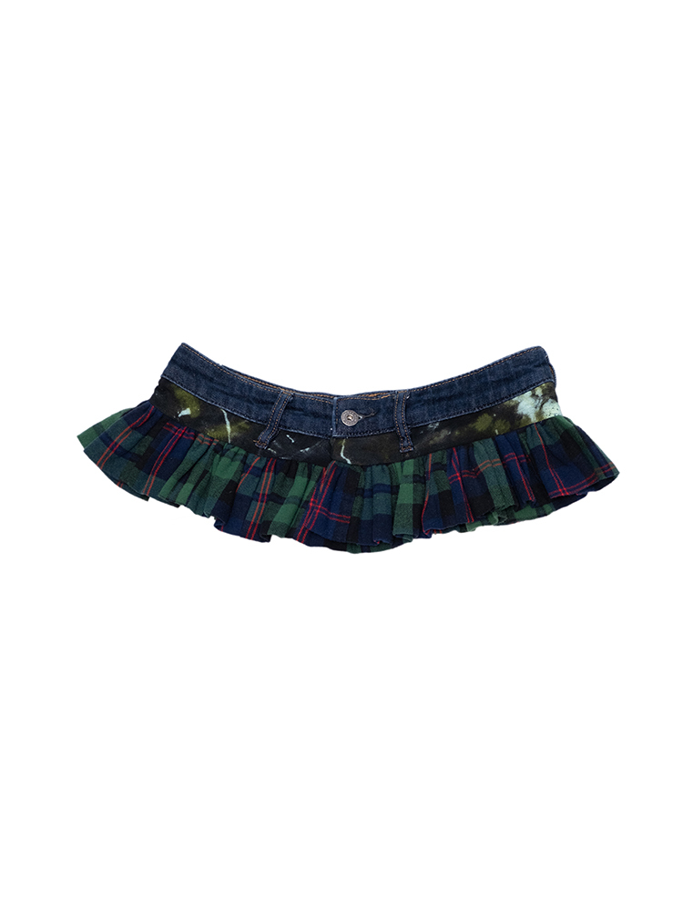 Ruffle Belt - Denim and Plaid