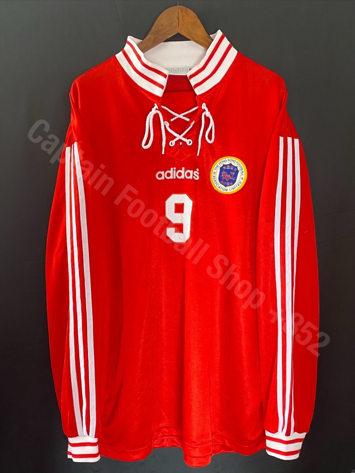 (Display) Hong Kong XI 1996 Lunar New Year Adidas Home L/S Shirt Match Worn Issue Shirt #9