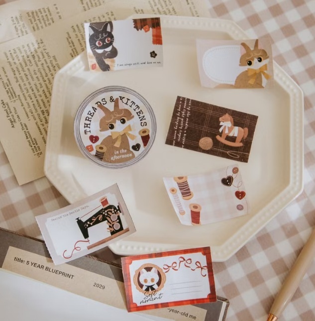 wwiinngg．線與貓的午後時光 捲式便利貼